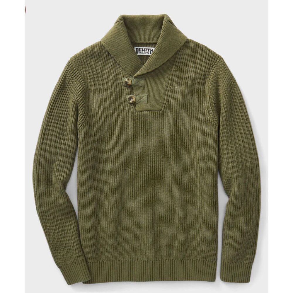 Duluth Trading Company‎ Men’s Brigadier Shawl Collar Sweater Major Green XL Tall